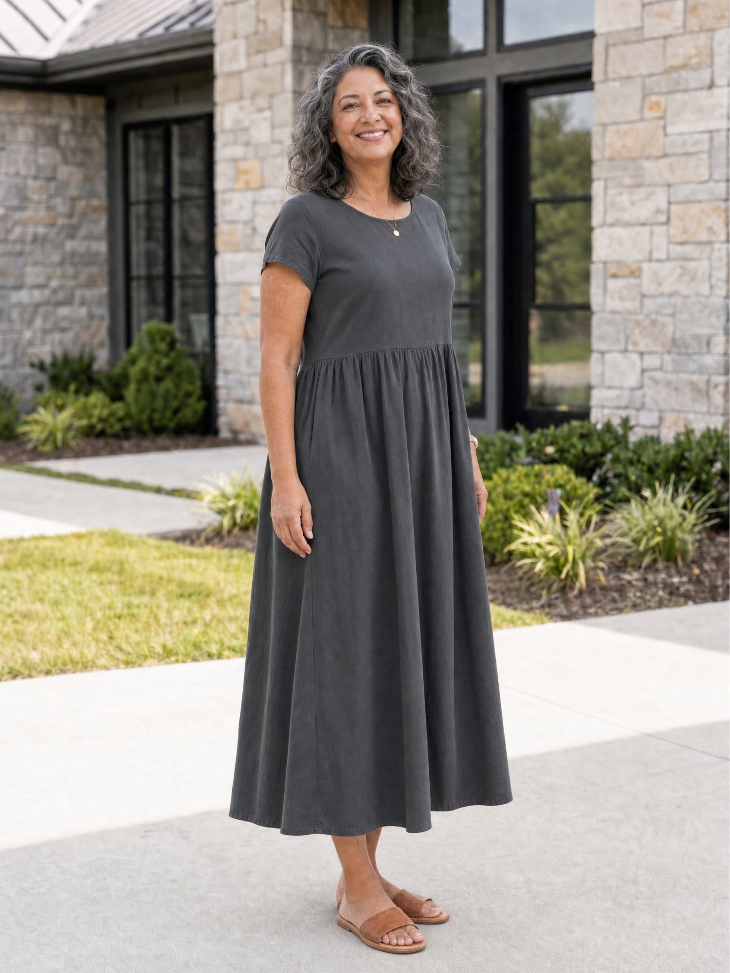Gracie - Relaxed Midi Dress with Pockets