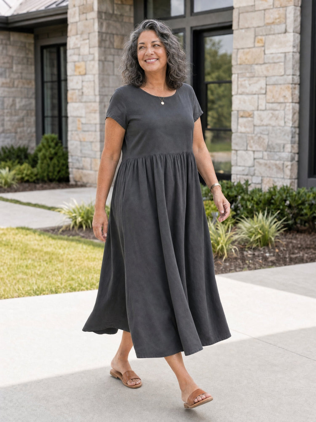 Gracie - Relaxed Midi Dress with Pockets