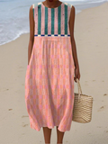 Lily™ | Pastel Striped Midi Dress