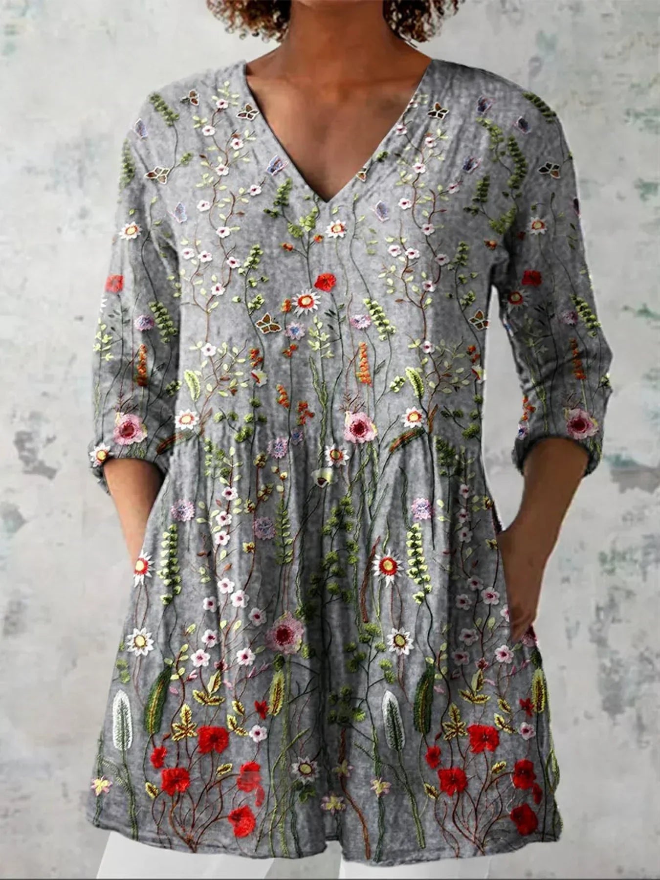 Ava | Heritage Floral V-Neck Shirt