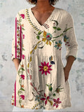 Natalie | Bohemian Floral V-Neck Shirt