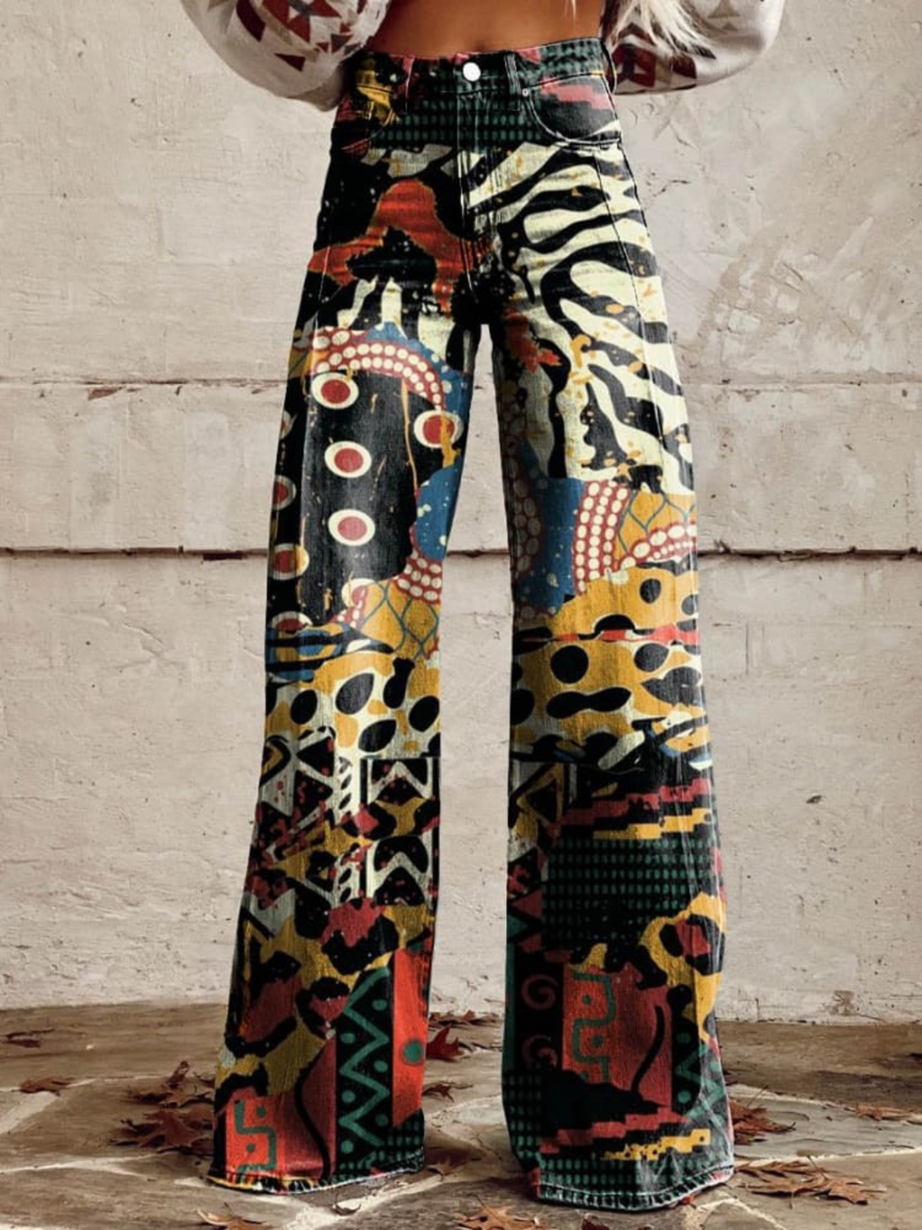 FELICITY™ - Artistic Print Wide-Leg Trousers