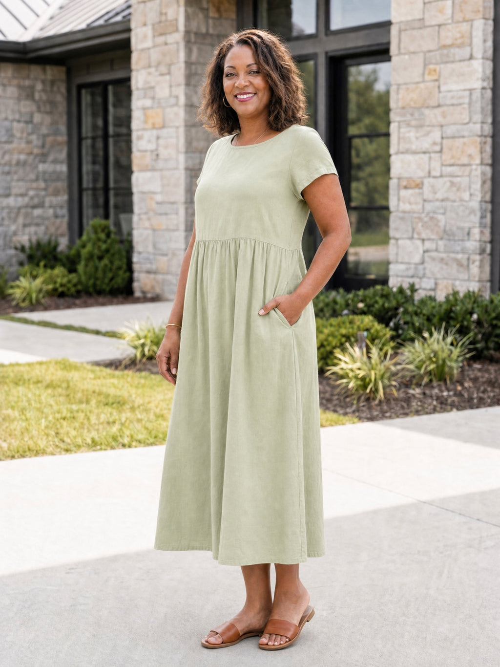 Gracie - Relaxed Midi Dress with Pockets