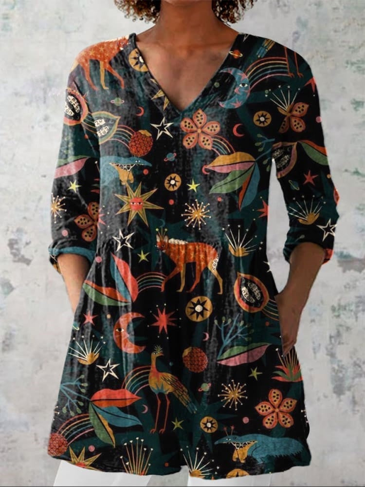 Harper | Midnight Woodland V-Neck Shirt