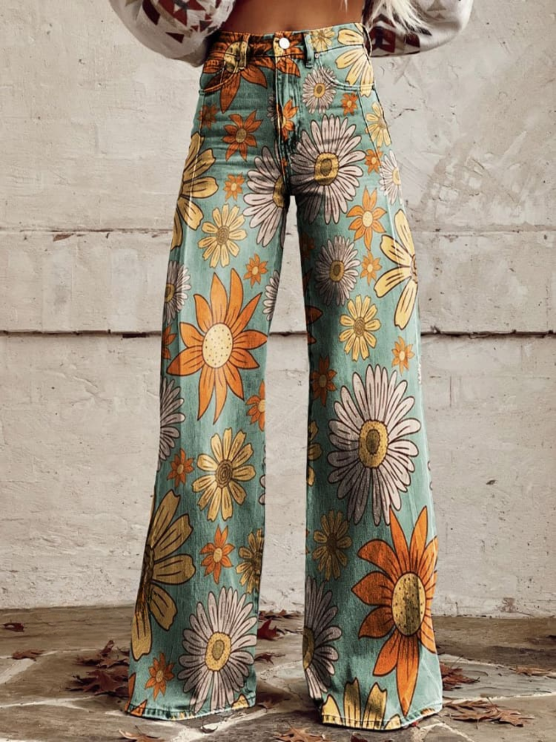DAISY™ - Vintage Floral Wide-Leg Trousers