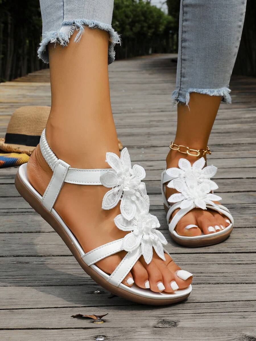 Floréa | Orthopaedic Sandals with Applied Flowers