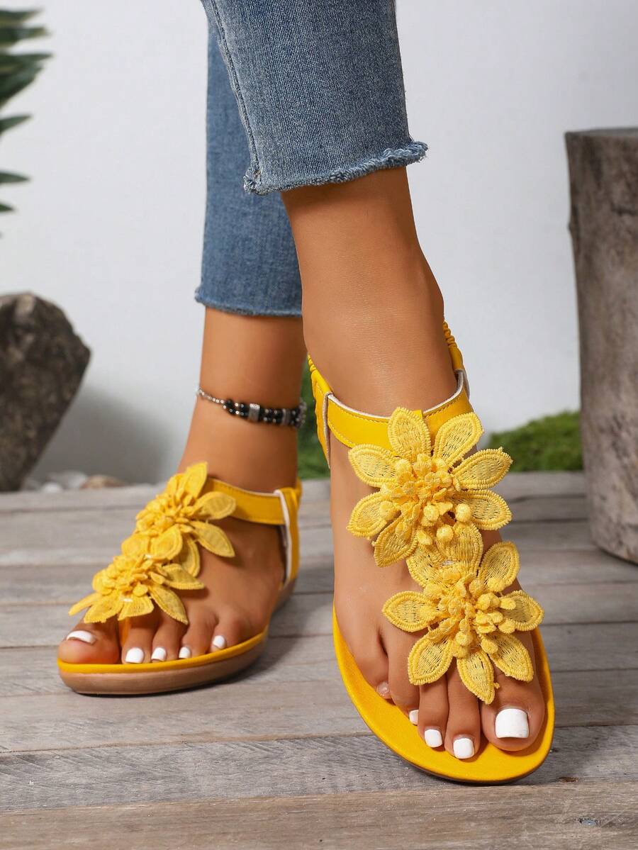 Floréa | Orthopaedic Sandals with Applied Flowers