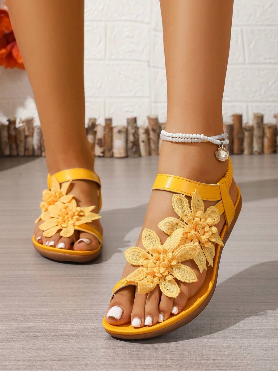 Floréa | Orthopaedic Sandals with Applied Flowers