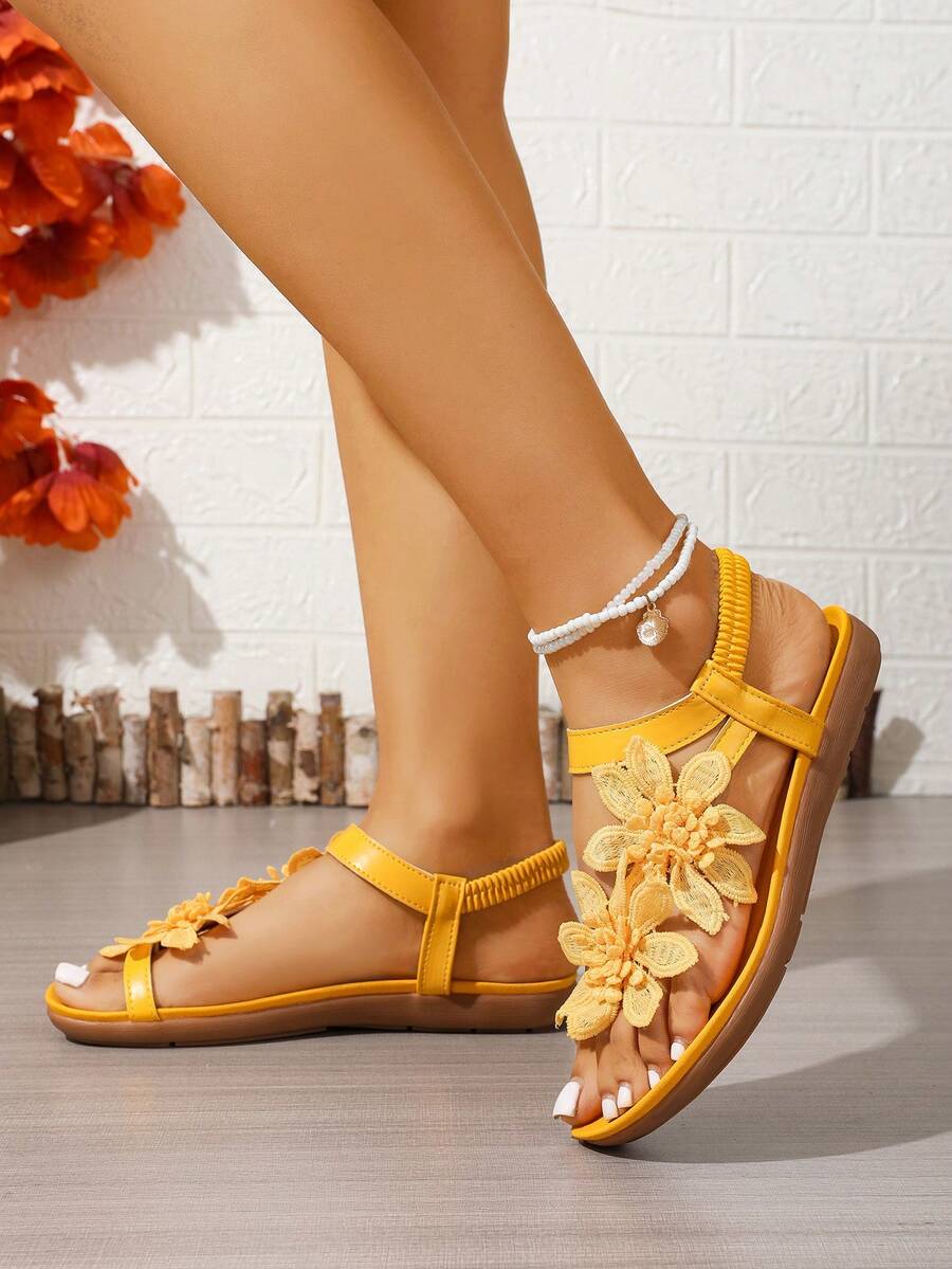 Floréa | Orthopaedic Sandals with Applied Flowers