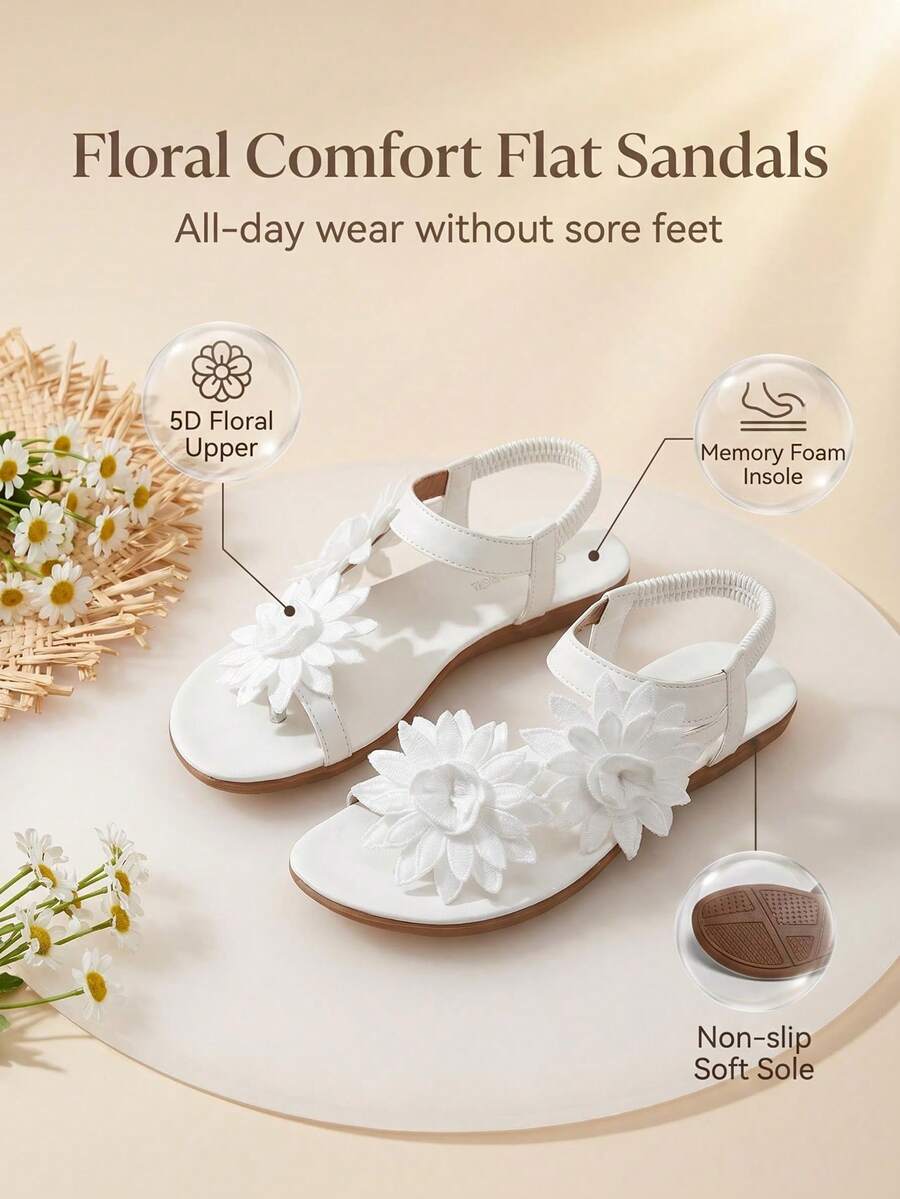 Floréa | Orthopaedic Sandals with Applied Flowers