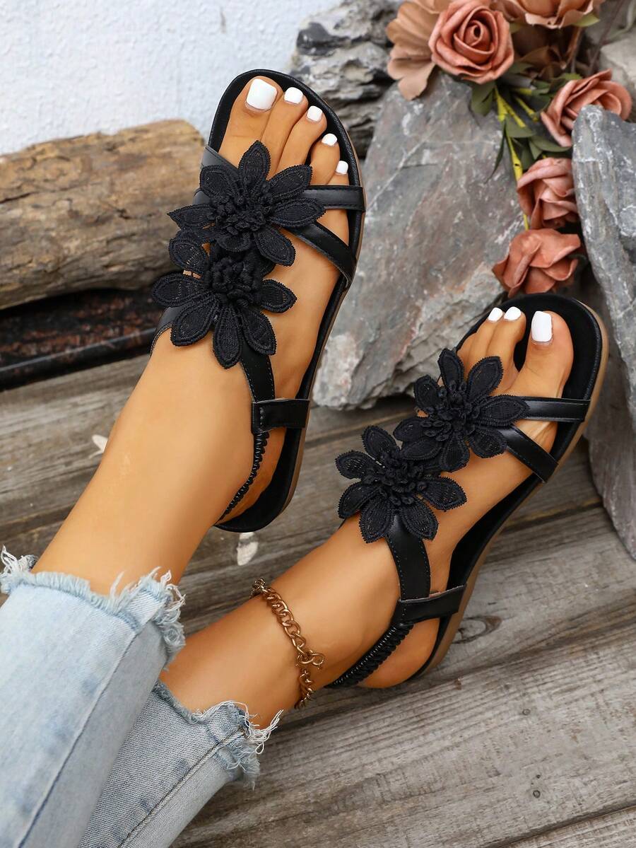 Floréa | Orthopaedic Sandals with Applied Flowers
