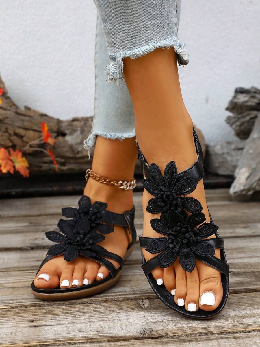 Floréa | Orthopaedic Sandals with Applied Flowers