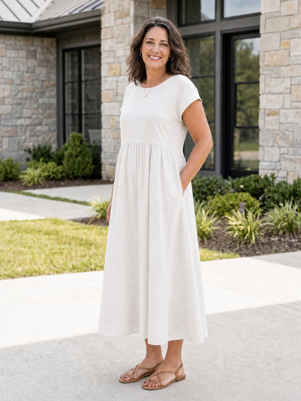 Gracie - Relaxed Midi Dress with Pockets