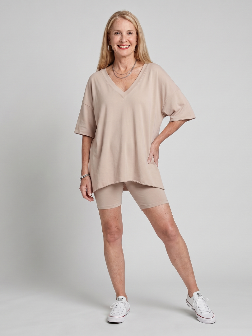 Lucinda | V Neck Top And Shorts Relaxed Fit Set