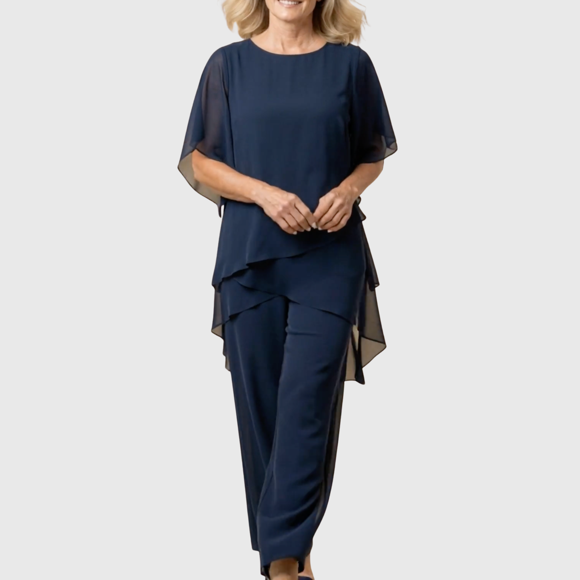 Linda | Draped Palazzo Trousers Set