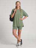 Colette | Short Sleeve Crew Neck Top and Biker Shorts Set