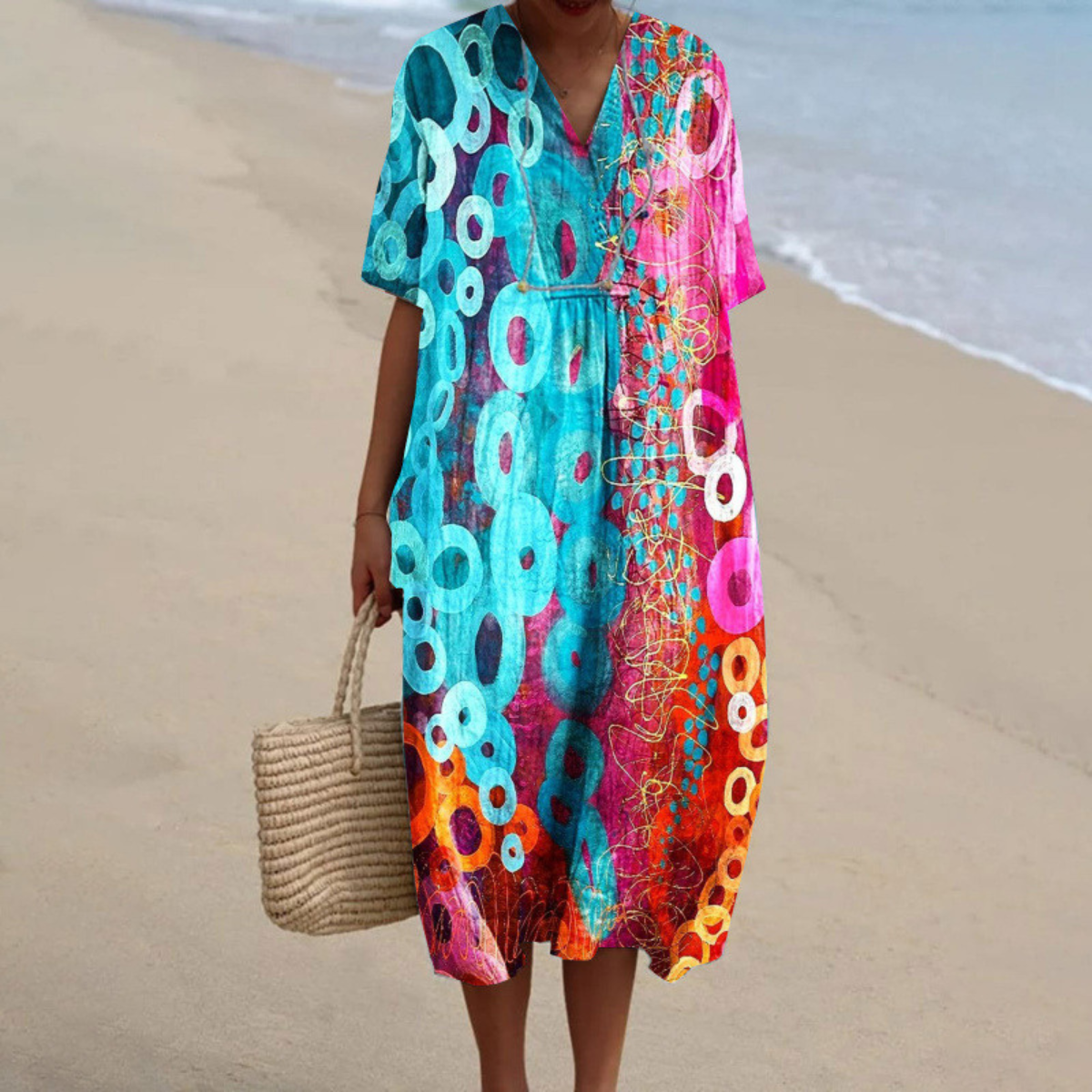 Amara™ | Summer Tie & Dye Dress in Bright Colours
