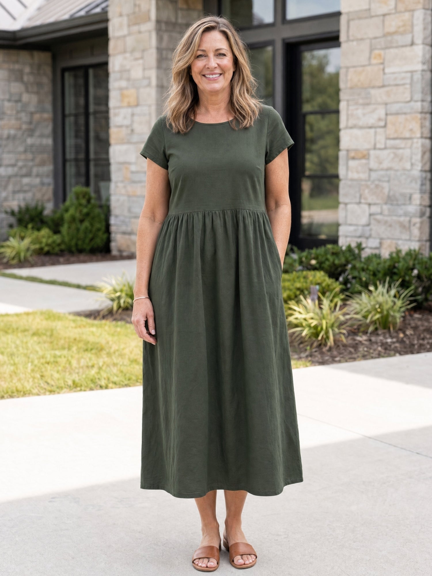 Gracie - Relaxed Midi Dress with Pockets