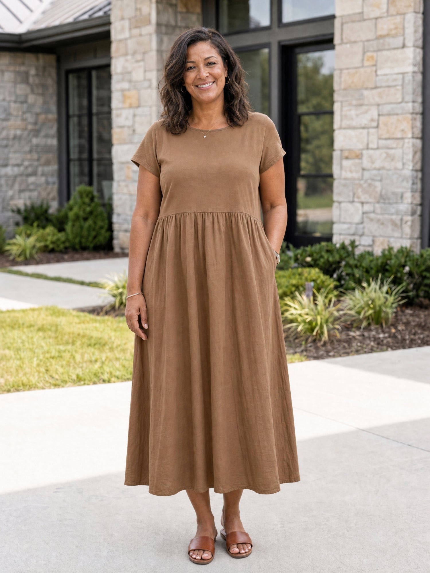 Gracie - Relaxed Midi Dress with Pockets
