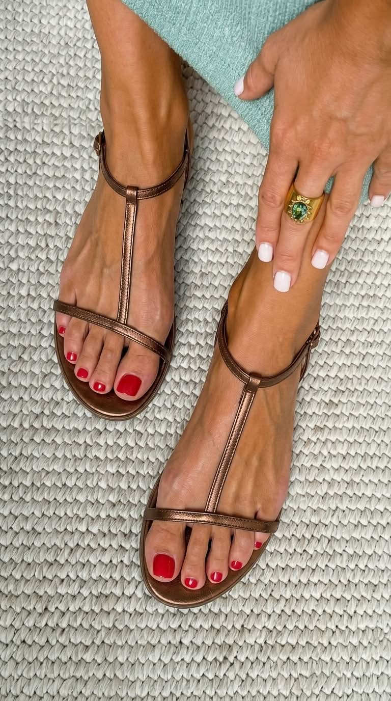Rosalba | Golden Sandals for Spring