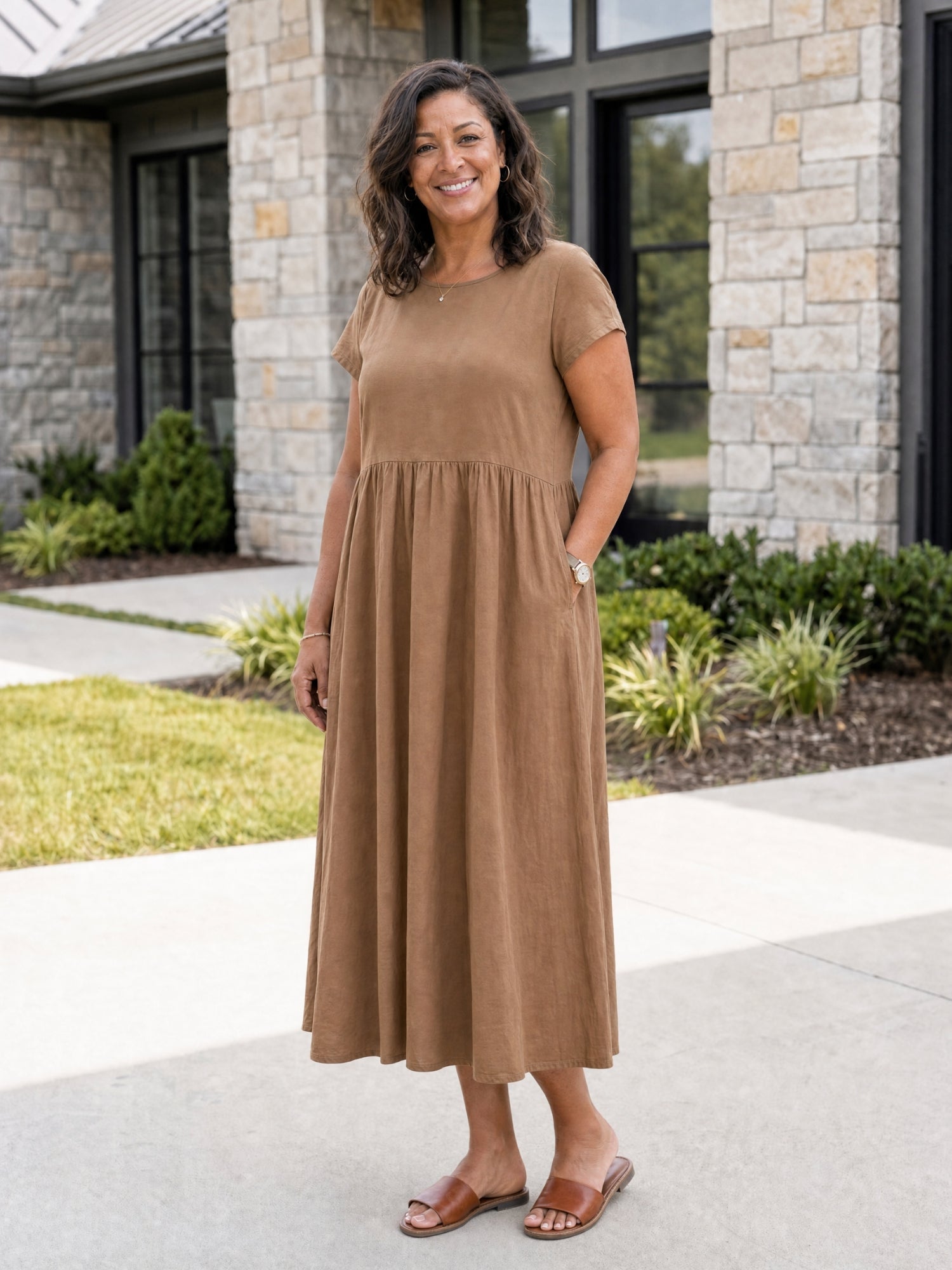 Gracie - Relaxed Midi Dress with Pockets