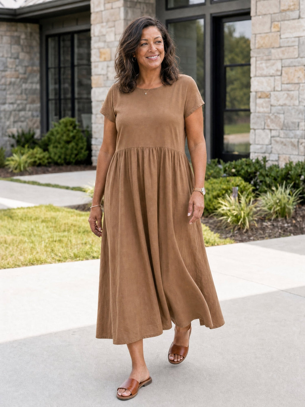 Gracie - Relaxed Midi Dress with Pockets