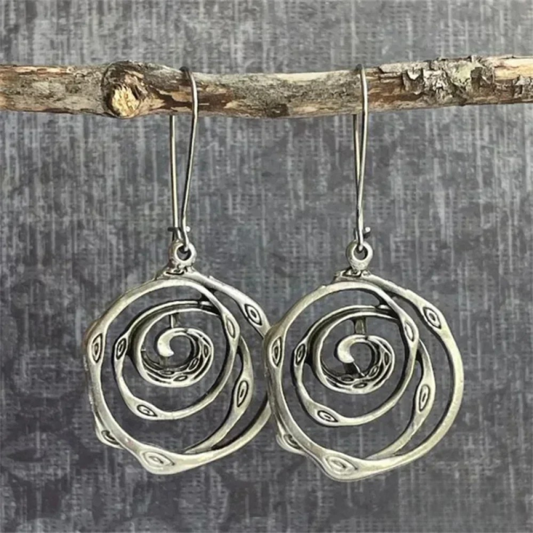 Labyrinthine Silver Earrings