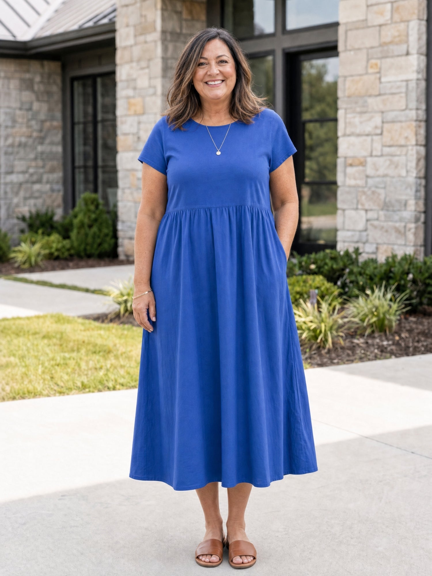 Gracie - Relaxed Midi Dress with Pockets