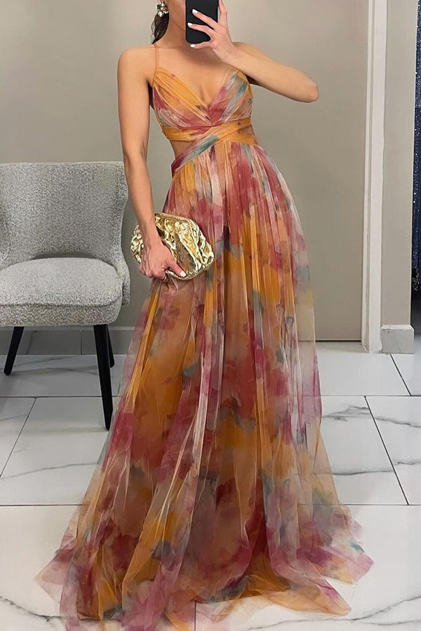 Giselle - Long dress with a charming floral print