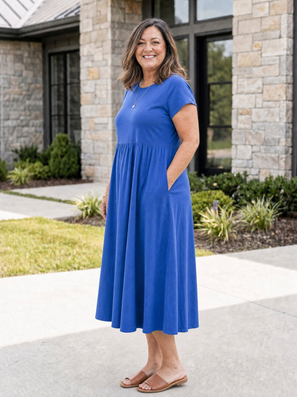 Gracie - Relaxed Midi Dress with Pockets