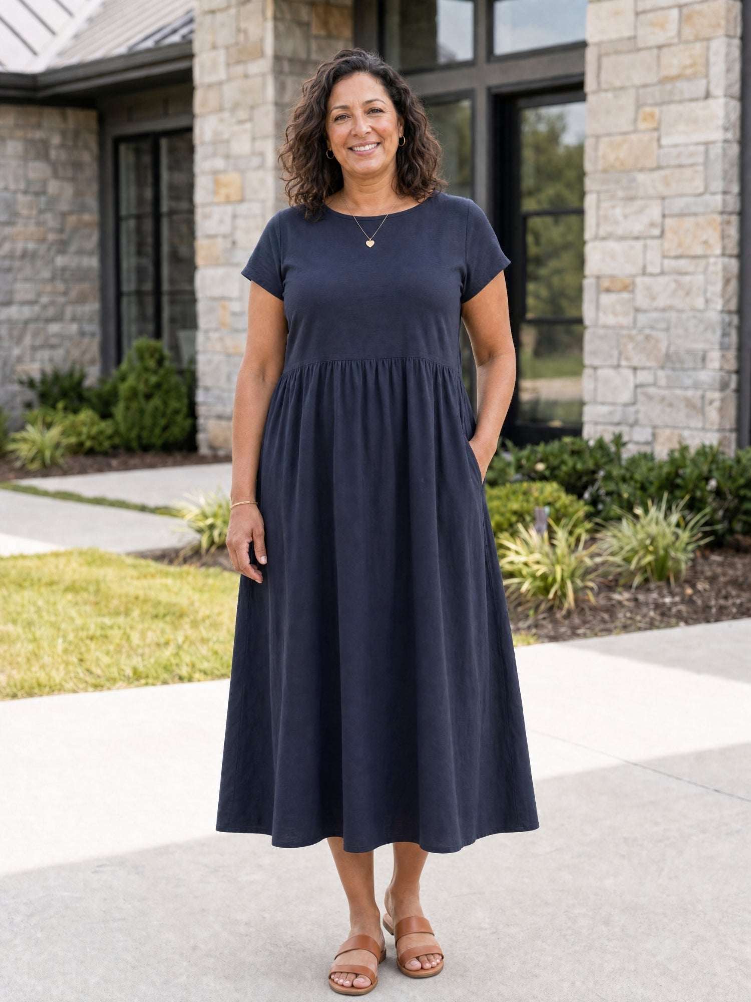 Gracie - Relaxed Midi Dress with Pockets
