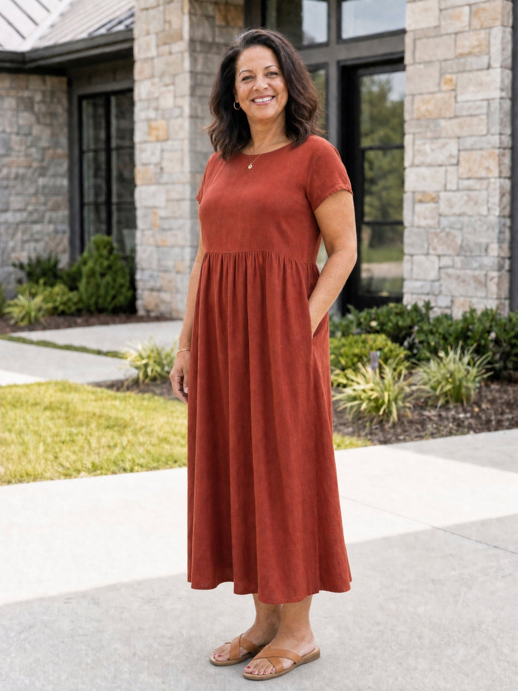 Gracie - Relaxed Midi Dress with Pockets