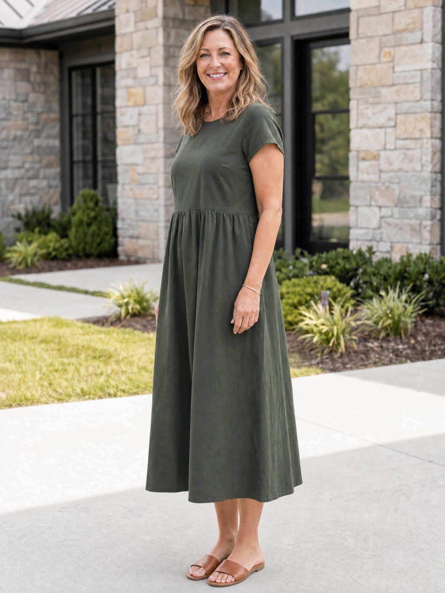 Gracie - Relaxed Midi Dress with Pockets