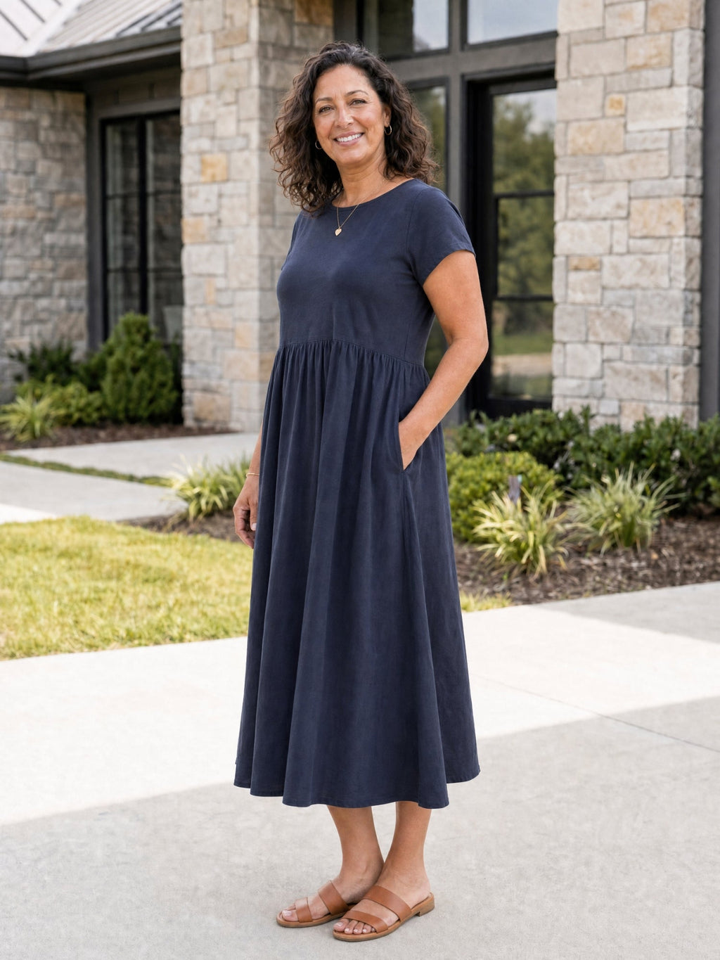 Gracie - Relaxed Midi Dress with Pockets