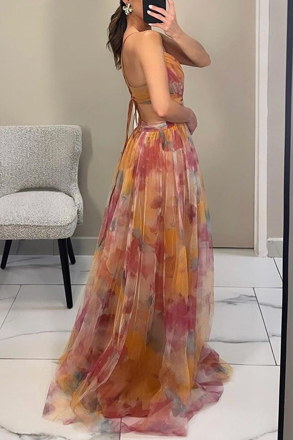 Giselle - Long dress with a charming floral print