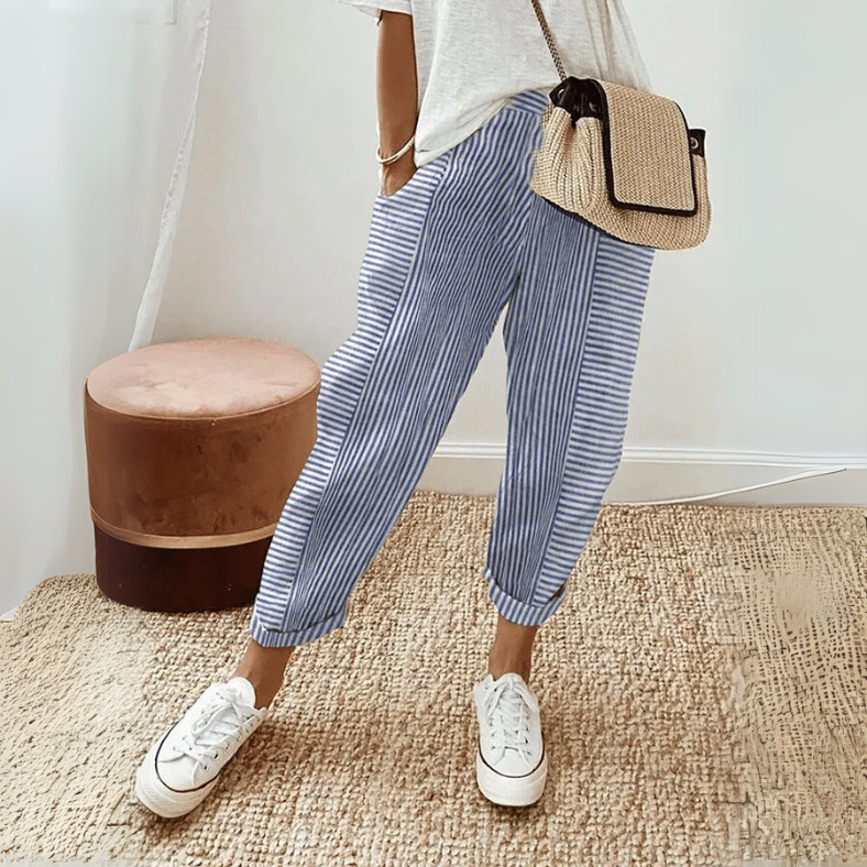 FLORIANE™ - Relaxed Boho Stripe Trousers