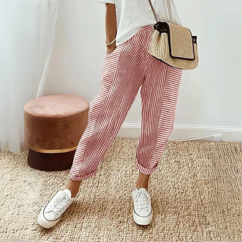 FLORIANE™ - Relaxed Boho Stripe Trousers