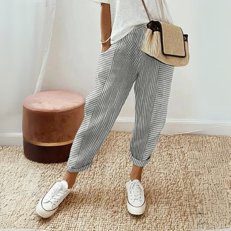 FLORIANE™ - Relaxed Boho Stripe Trousers
