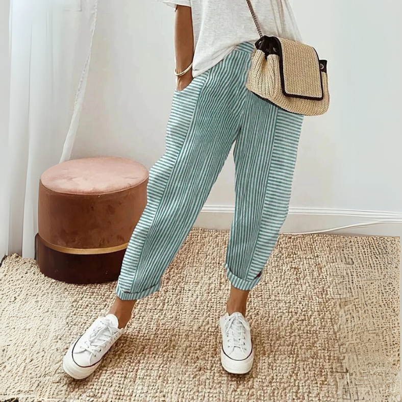 FLORIANE™ - Relaxed Boho Stripe Trousers