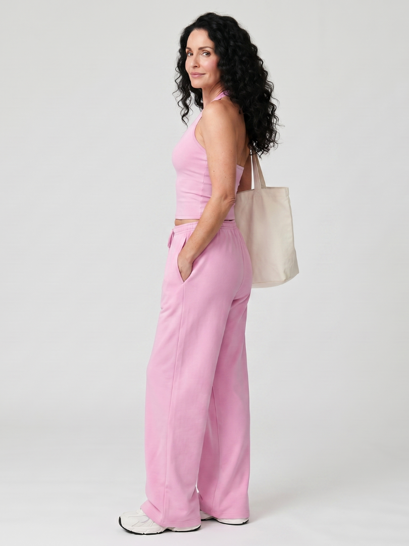Helena | Sleeveless Scoop Neck Top and Wide Leg Trousers Set
