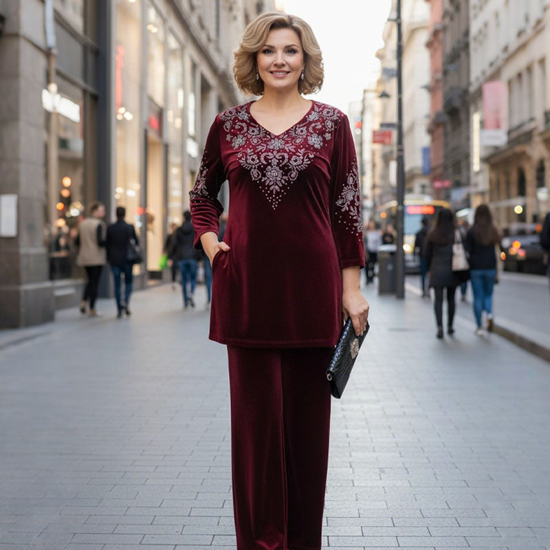 Elvire - Elegant Velvet Two-Piece Set