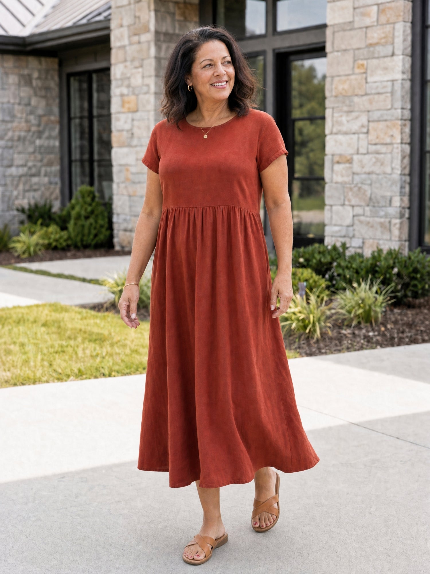 Gracie - Relaxed Midi Dress with Pockets