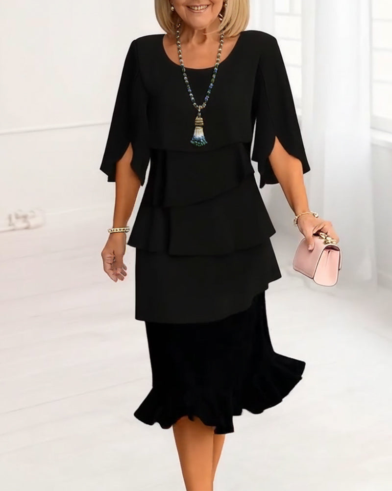 Sophie – Elegant Fluid Dress with Ruffles