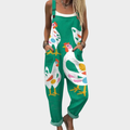 Comfortable Printed Overalls