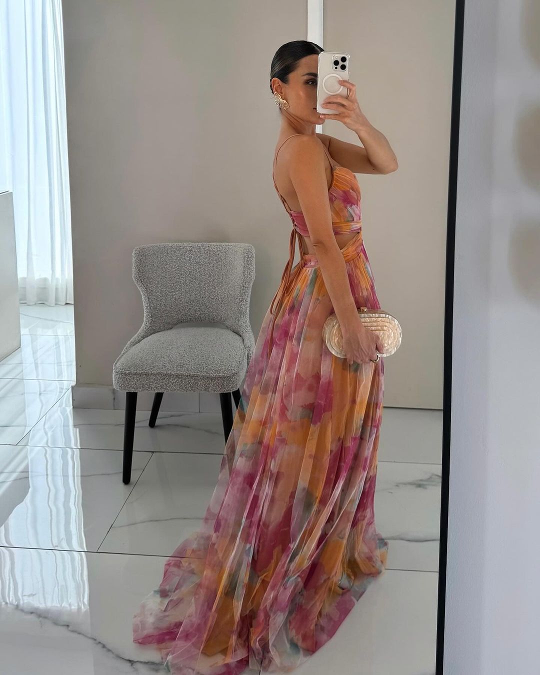 Giselle - Long dress with a charming floral print