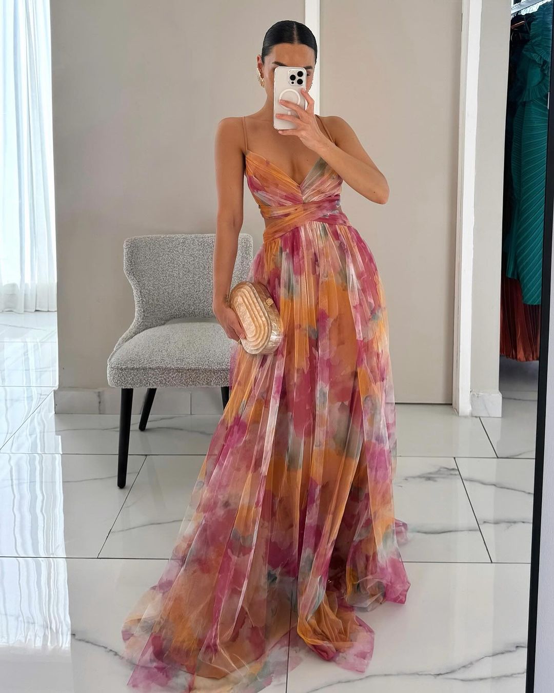 Giselle - Long dress with a charming floral print