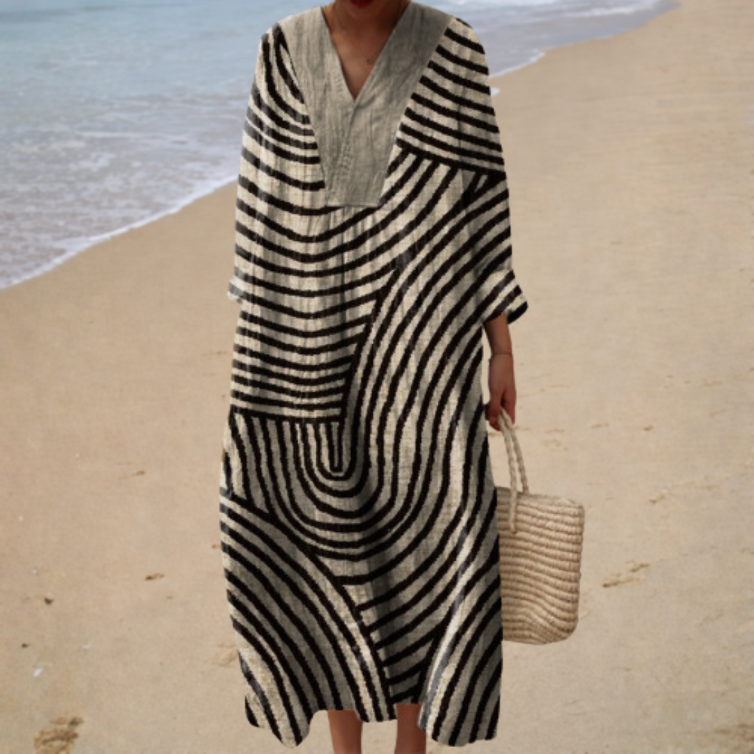 Solène | Graphic Long Dress