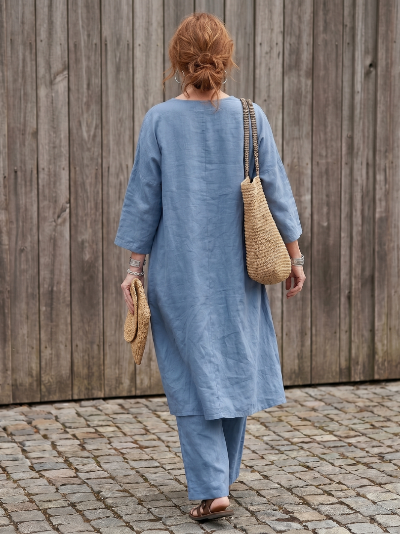 Onyx | Loose Tunic Top Wide Leg Trouser Set