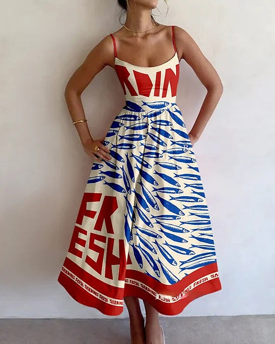 Winslowe | Coastal Art Midi Dress