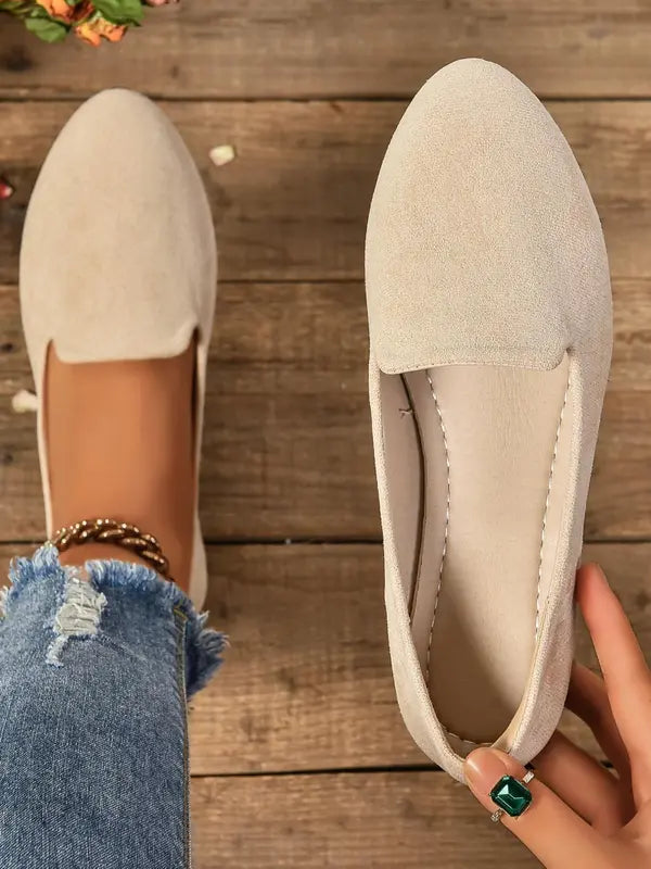 SHERNA™ - Women’s Solid Colour Flats Soft Sole Pointed Toe Slip-On Shoes